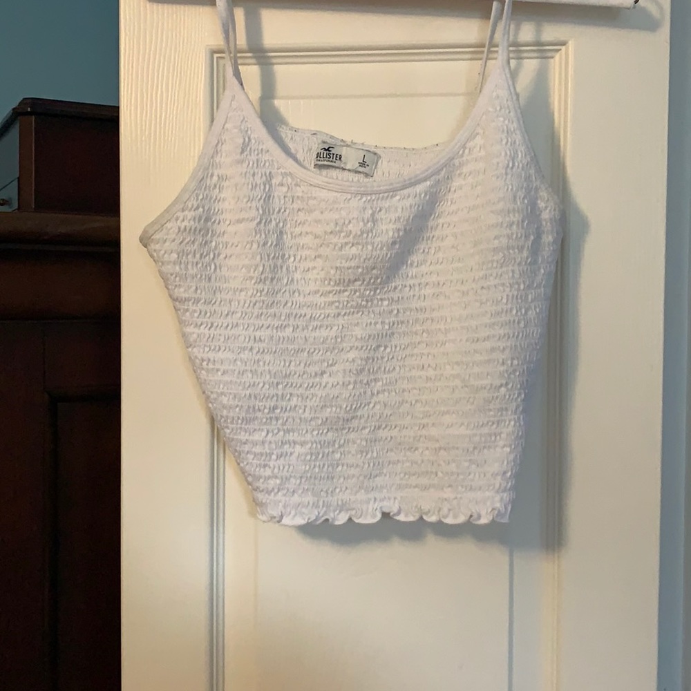 Hollister White Ribbed Tank